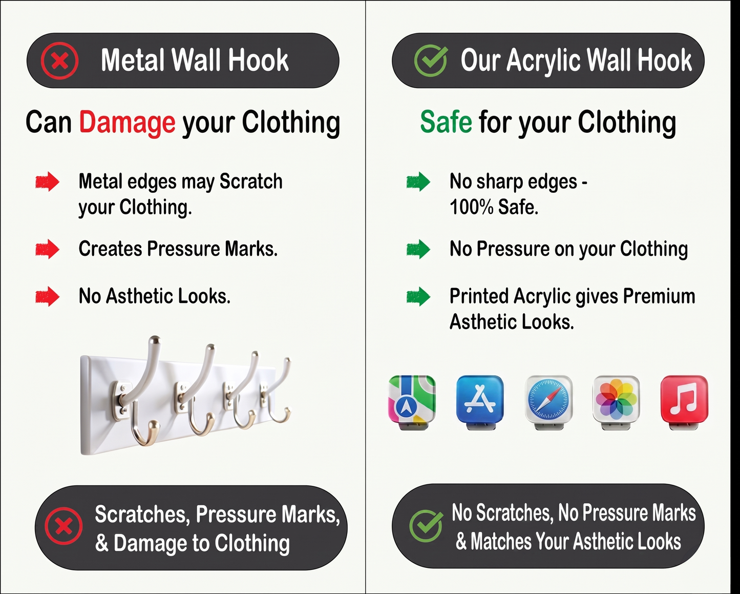 iOS Acrylic Wall Hook