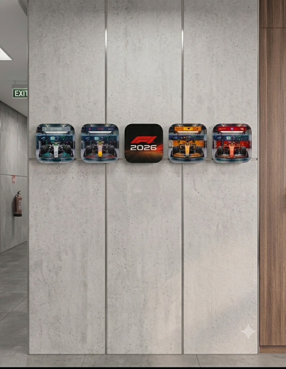 F1 2026 Acrylic Wall Hook - Pack of 5