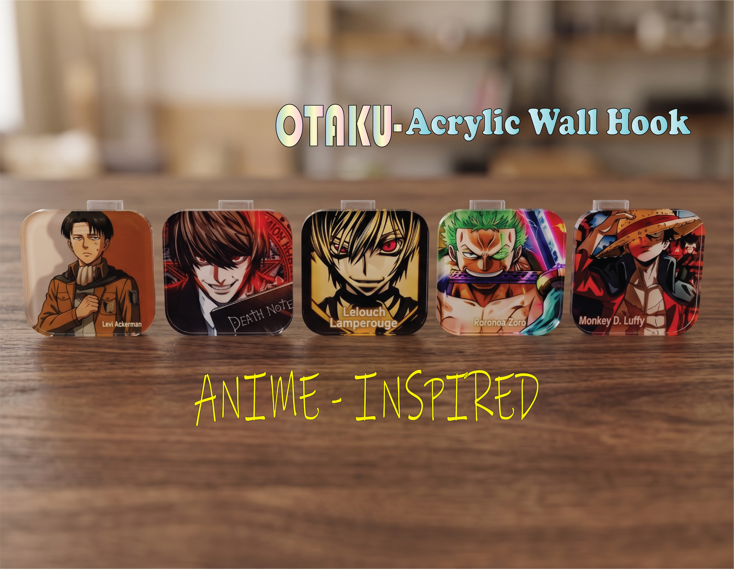 OTAKU Acrylic Wall Hook - Pack of 5