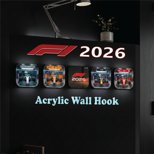 F1 2026 Acrylic Wall Hook - Pack of 5