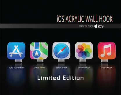 iOS Acrylic Wall Hook - Pack of 5