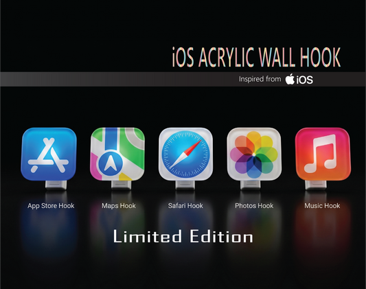 iOS Acrylic Wall Hook - Pack of 5